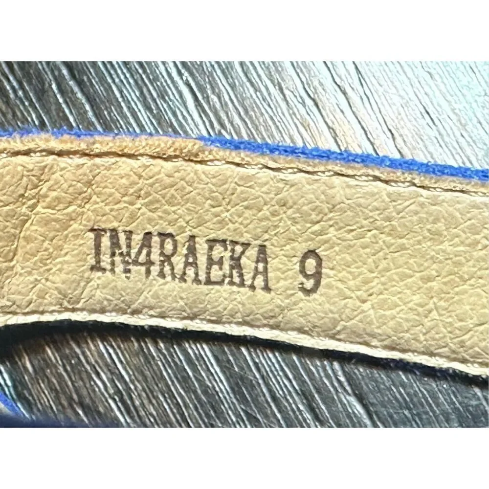 IDIFU Blue Suede NEW Stiletto High Heel size 9 Sandals Open toe Ankle Strap